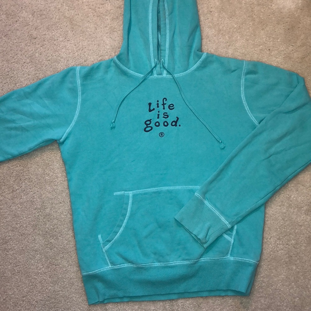 TURQUOISE LIFE IS GOOD HOODIE